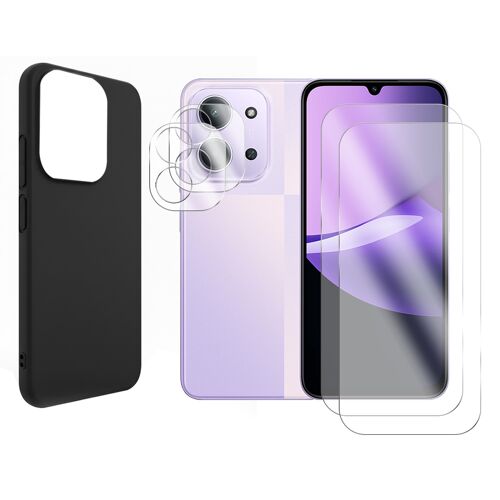 Protection intégrale Lot de 2 Verre Trempé pour Xiaomi Redmi 15C 4G 6.9"" / Xiaomi Redmi 15C 5G/ Xiaomi Poco C85 5G+ Lot de 2 Verre Trempé Caméra Arrière + Coque souple silicone Noir - Visiodirect -