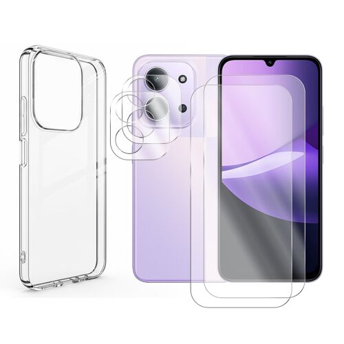 Lot de 2 Verre Trempé pour Xiaomi Redmi 15C 4G 6.9"" / Xiaomi Redmi 15C 5G/ Xiaomi Poco C85 5G + Lot de 2 Verre Trempé Caméra Arrière + Coque souple silicone transparente - Visiodirect -