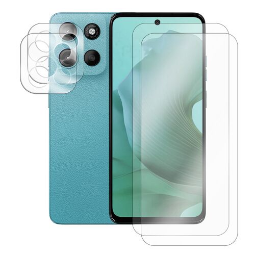 Lot de 2 Verre trempé compatible pour Motorola Moto G15 4G 6,72""+ lot de 2 Verre trempé Protecteur d'objectif camera arrière - Visiodirect -