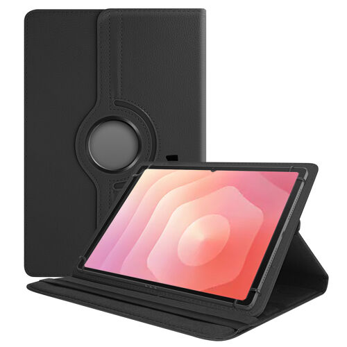 Coque rotatif en simili cuir compatible pour Samsung Galaxy Tab S11 SM-X730 SM-X736 11"" - Noir - Visiodirect -