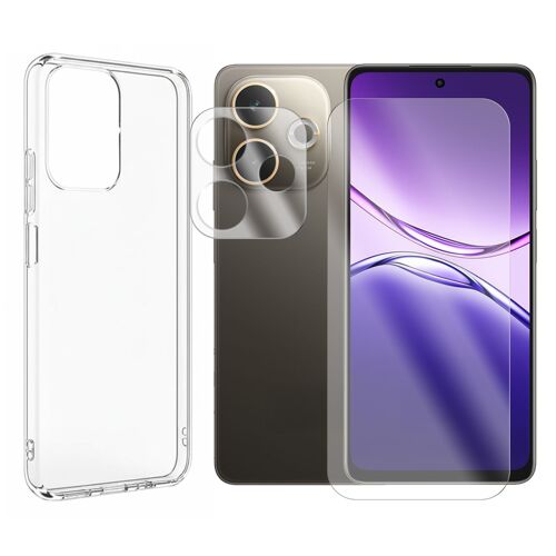 Verre Trempé pour Oppo A5 Pro 5G / Oppo A5 Pro 4G 2025 6.67"" + Verre Trempé Caméra Arrière + Coque souple silicone transparente - Visiodirect -