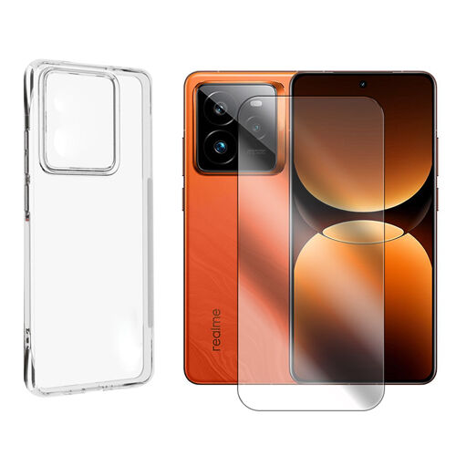 Verre trempé + Coque de Protection transparente souple silicone compatible pour Realme GT 7 PRO 5G 6,78"" RMX5010, RMX5011 - Visiodirect -