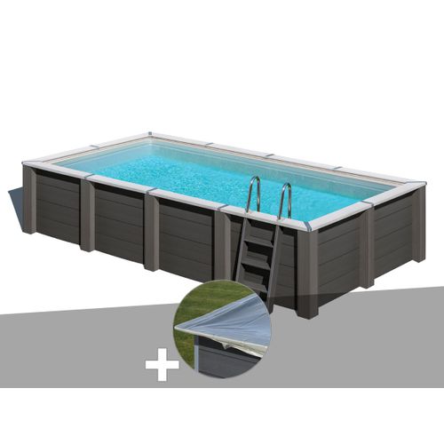 Kit piscine composite Gré Avant-Garde carrée 5,95 x 3,15 x 1,26 m + Bâche hiver
