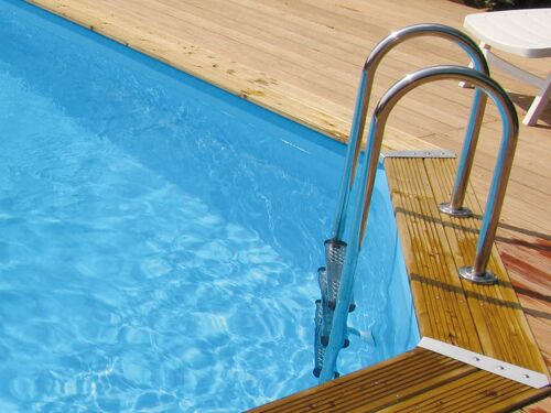 Echelle inox intérieure pour piscines bois - Ubbink