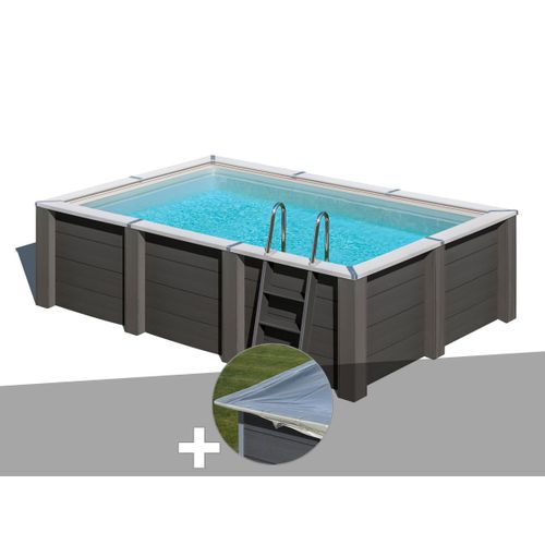 Kit piscine composite Gré Avant-Garde carrée 4,55 x 3,15 x 1,26 m + Bâche hiver
