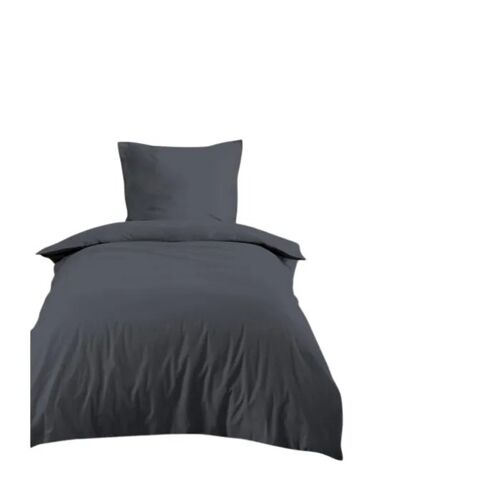 Housse De Couette En Coton 140 X 200 Cm Uni Edenne Ardoise