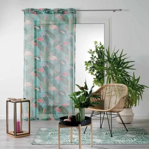 Panneau A Oeillets Rideau Voile Zootica Turquoise