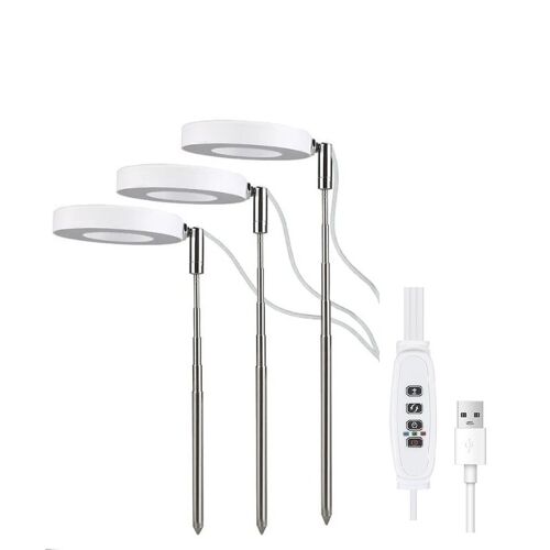 Lampe De Croissance Pour Plantes Ajustable 15w À Trois Têtes Avec Lumière Rouge Et Bleue De 3,5 Pouces