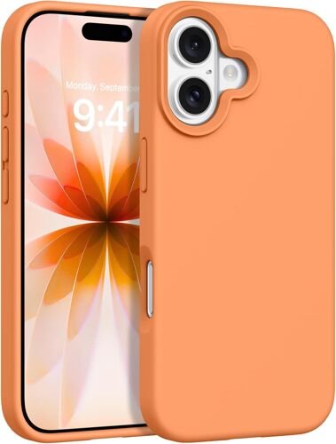 KALANKA-Coque pour iPhone 17, Silicone Militaire Antichoc, Coque de Téléphone pour iPhone 17 Protection Intégrale,Toucher Confortable Anti Rayures Etui 6.3"", Orange
