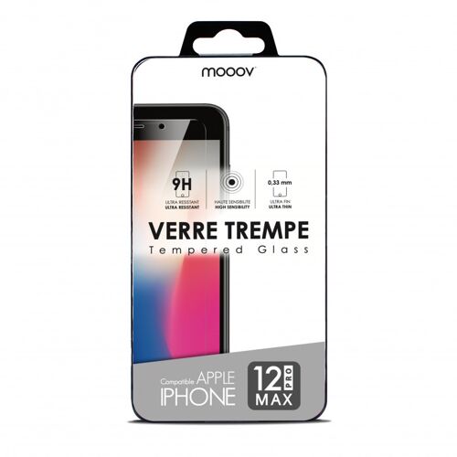 MOOOV 610660 écran et protection arrière de téléphones portables Protection d'écran transparent Apple pour Apple iPhone 12 PRO MAX