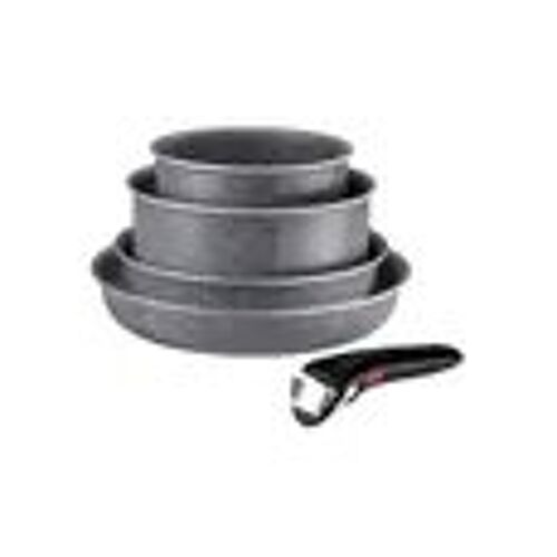 TEFAL Ingenio Hard Stone Lot de 5 pièces, Revêtement anti-adhésif, Non induction, Empilable L4409002