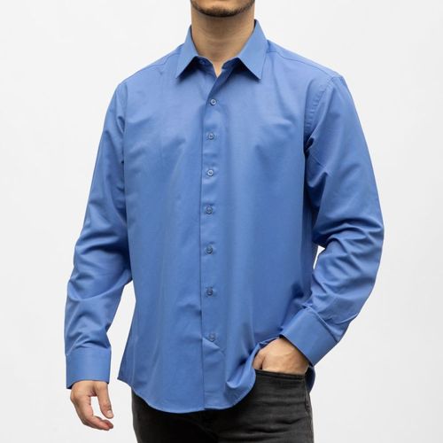 Bill01 Chemise Coton Poly Uni Petrole Homme Bill Tornade