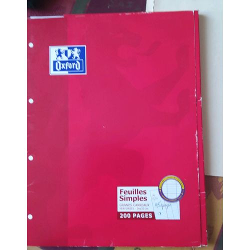Lot De 245 Feuilles Simples 24 X 32 Grands Carreaux Oxford