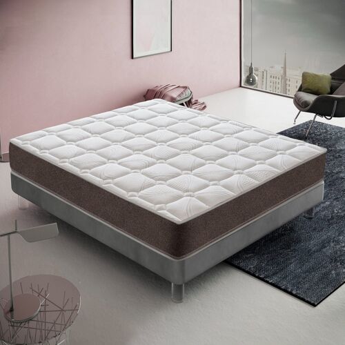 Matelas Ressorts Ensachés 70x200 cm, HYBRID - Accueil Mémoire De Forme - Epaisseur 25 Cm