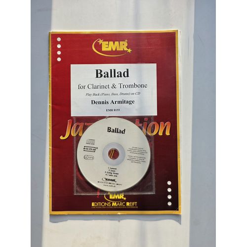 Denis Armitage, Ballad For Clarinet And Trombone - Play Back Piano, Drums Sur Cd - Emr 8155