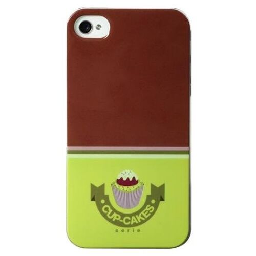 BLUEWAY COVIP4CUPCAKE4 coque pour téléphone Housse Marron et Vert pour Apple iPhone 4/4S
