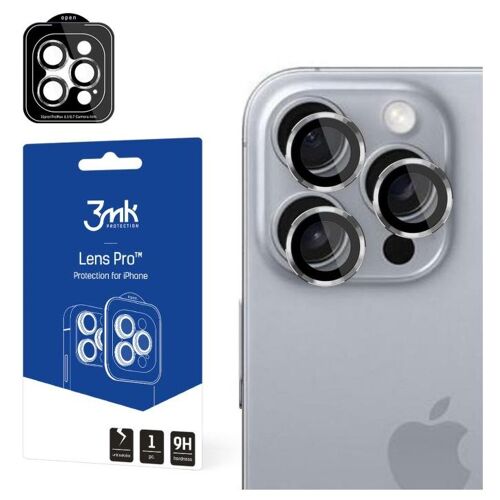 3MK Lens Protection Pro Protecteur d'objectif caméra Apple pour Apple iPhone 16 Pro Max, iPhone 16 Pro
