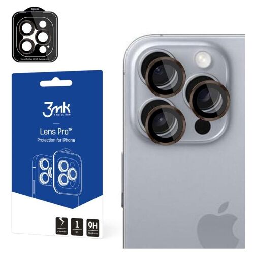 3MK Lens Protection Pro Protecteur d'objectif caméra Apple pour Apple iPhone 16 Pro Max, iPhone 16 Pro