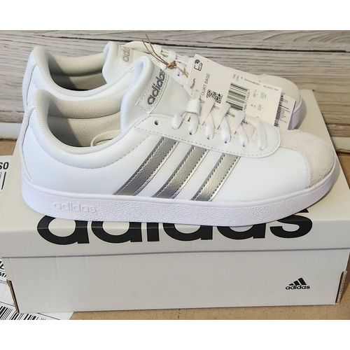 Chaussures Vl Court Base Adidas - Charcoal Solid Grey / Alumina / Grey Four - 45 1/3