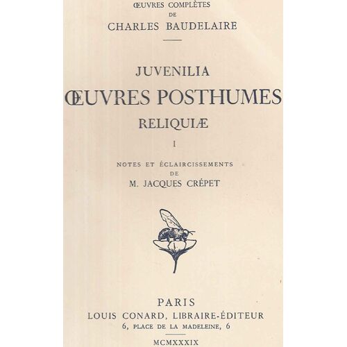 Juvenilia.Oeuvres Posthumes Reliquae.I