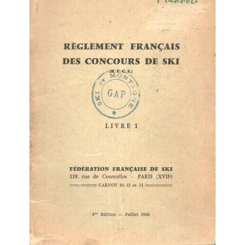 Règlement Français Des Concours De Ski . Livre1