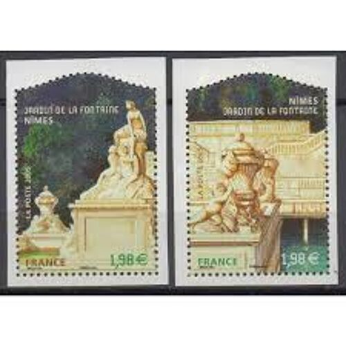 Jardins De France : Jardins De La Fontaine À Nîmes La Paire Année 2005 N° 3786 3787 Yvert Et Tellier Luxe