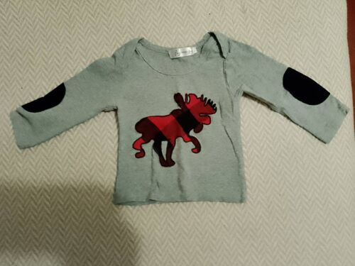 Tee Shirt Gris Motif Rouge 6 Mois Fuyimei.