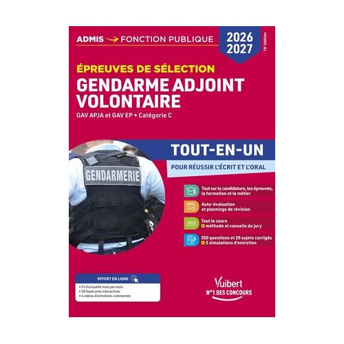 Épreuves De Sélection Gendarme Adjoint Volontaire 2026-2027 - Tout-En-Un