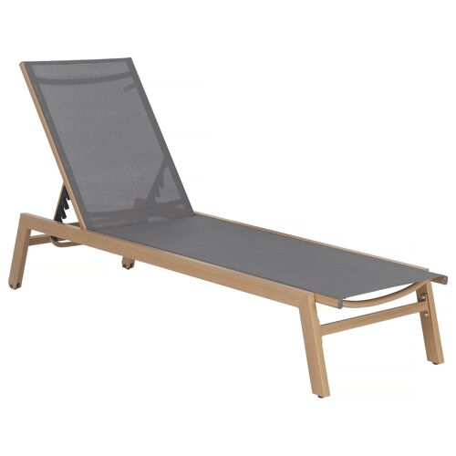 Bain De Soleil En Aluminium Imitation Bois "Elysia" - Gris