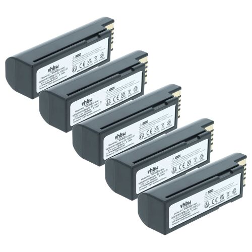 vhbw 5x Batterie remplacement pour Zebra BTRY-36IAB0E-00, 82-166537-01 pour scanner de code-barre POS (2200mAh, 3,7V, Li-ion)
