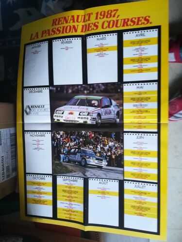 Poster Calendrier Renault La Passion Des Courses 1987