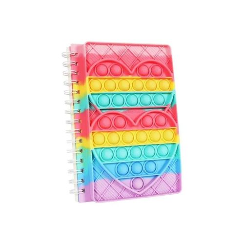 Cahier Carnet A5 Pop It Pour Enfants Jouet Sensoriel Antistress Design C?Ur Arc-En-Ciel 50 Pages Lignées Scolaire Et Détente