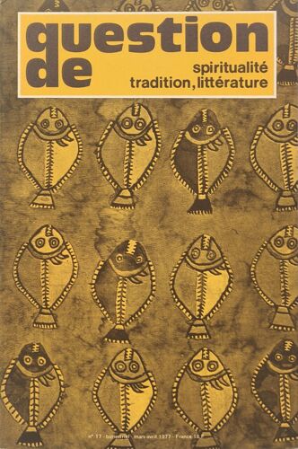 Question De Spiritualité Tradition Littérature N°17