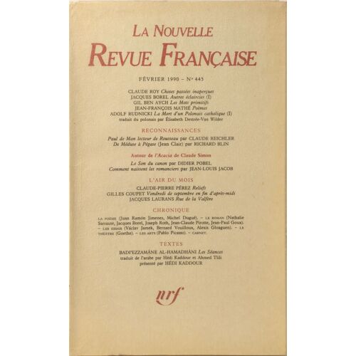 La Nouvelle Revue Française - Eo Numérotée N°6