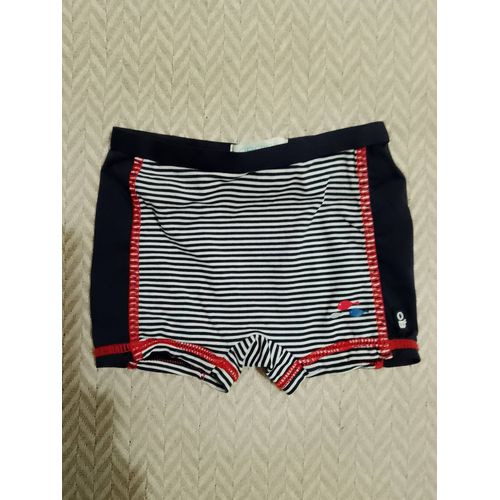 Maillot De Bain Rayé Marine/Blanc 6 Mois Obaibi.
