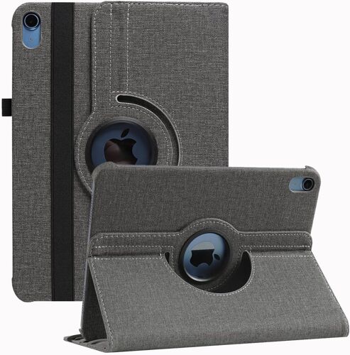 ELVORIX-Étui rotatif pour iPad 11e génération (A16) 2025/iPad 10ème génération 10,9"" 2022, rotation à 360 degrés, étui de protection avec support, activation/désactivation automatique (gris)