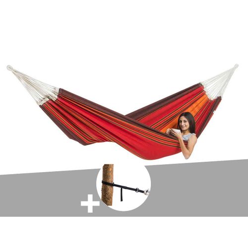 Hamac 3 Places Paradiso Terracotta + Kit Attaches T-Strap - Amazonas