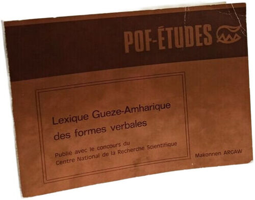 Lexique Guèze-Amharique De Formes Verbales