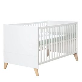 Lit Évolutif 70 X 140 Transformable En Lit Junior Roba - Leon - 3 Hauteurs - Pieds En Bois Massif - Blanc
