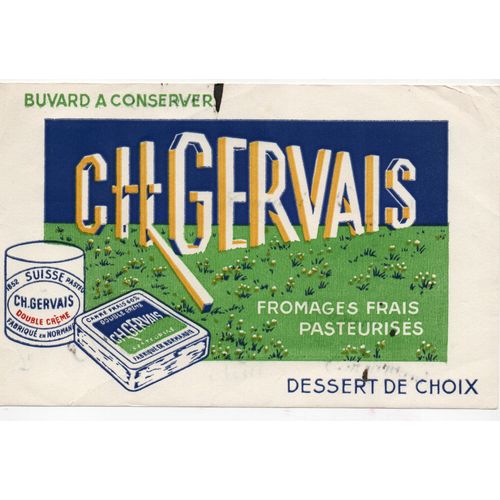 Buvard Gervais Fromage Publicité