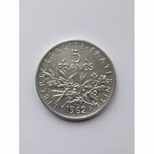 Pièce De 5 Francs En Argent La Semeuse De 1962