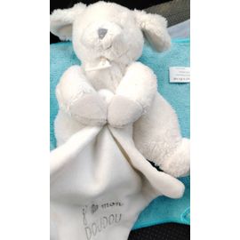 doudou lapin blanc gris j aime doudou et compagnie