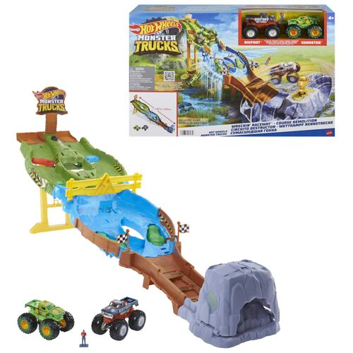 Hot Wheels Monster Trucks Hot Wheels- -Course Démolition avec 2