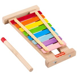 Fisher-Price Fisher-Price-Xylophone en bois, instrument de musique avec 2 pièces