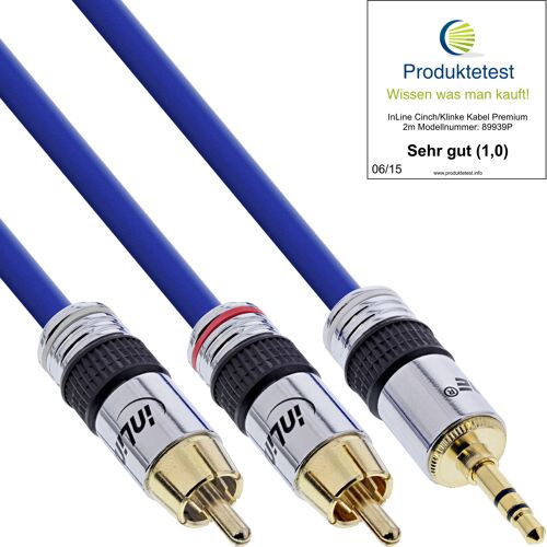 InLine 4043718032112 câble audio 10 m 2 x RCA 3,5mm Bleu