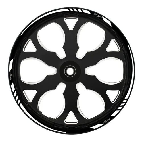 Autocollant De Jante De Moto Style Course Pour Jantes De 17 Pouces Blanc