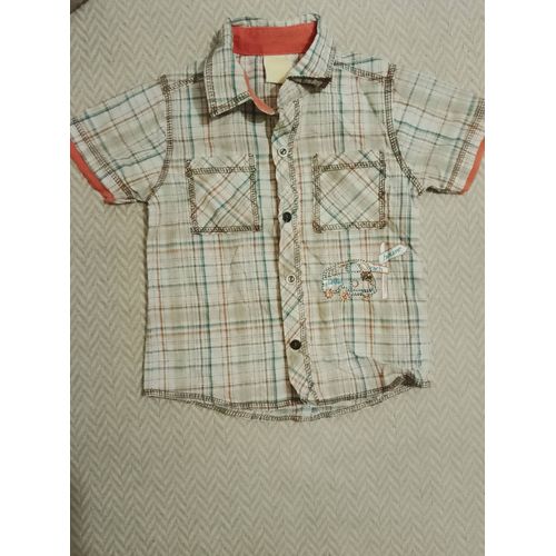 Chemise A Carreaux Colorés 18 Mois Kitiwatt Vintage Années 90.