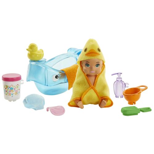 Barbie Skipper Babysitters Inc. - Bébé et Accessoires de Bain - Coffret Poupée Mannequin - 3 ans et +