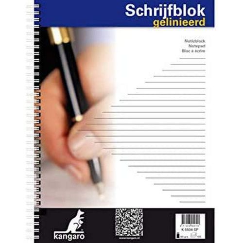 Kangaro Cahier À Spirale, A4, Ligné, 200 Pages