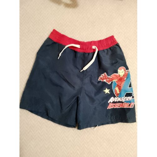 Maillot De Bain Marine Motif Coloré 6/7 Ans Avengers Marvel.